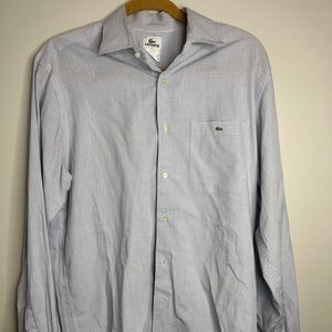 LACOSTE Long Sleeve Button Up Shirt LARGE Size 42